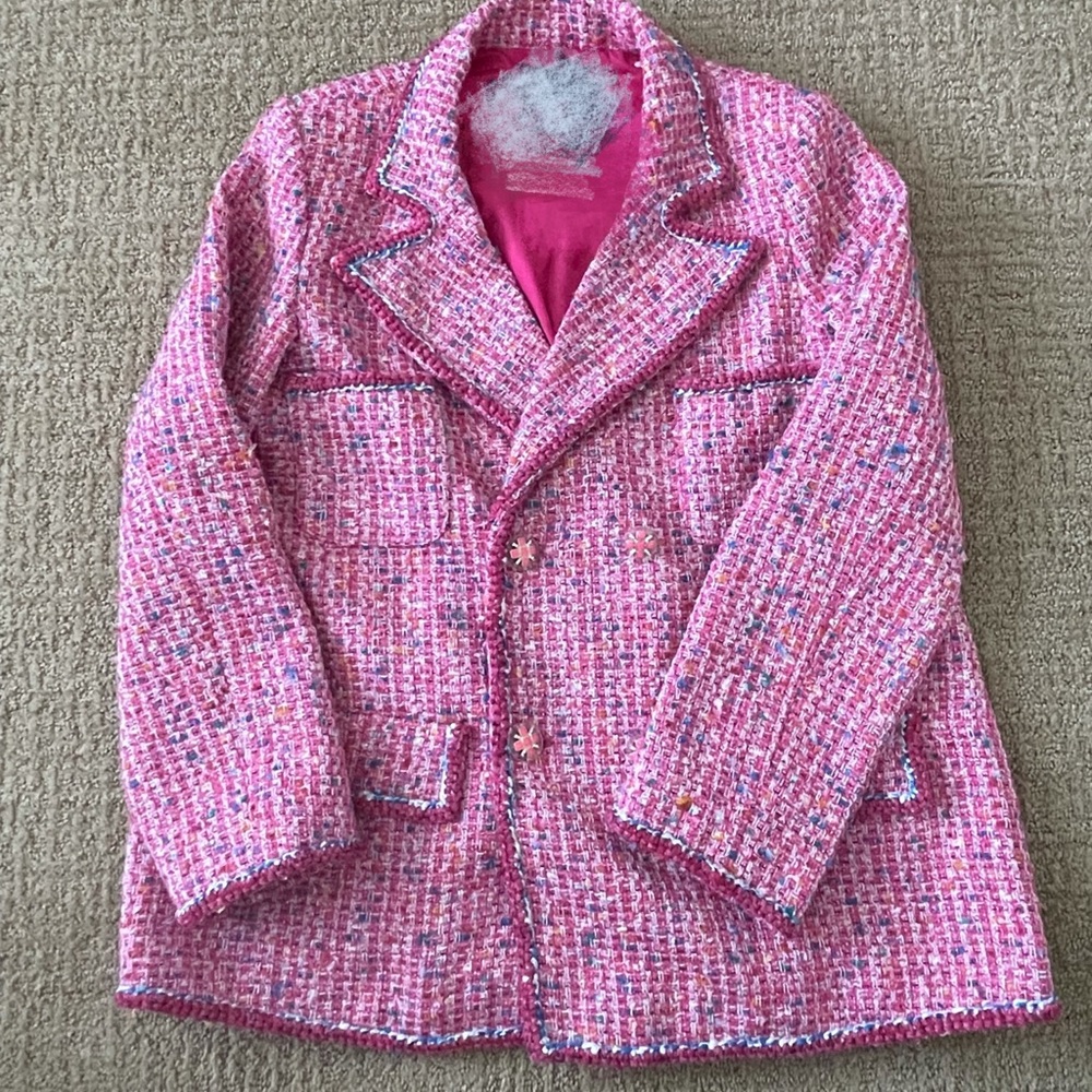 Hot pink tweed jacket size US4/6